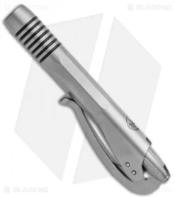 Microtech Signature Series Siphon II Pen Claw Logo Bead Blasted Stainless Steel -Microtech Shop Microtech Siphon II Signature Series Pen Claw Logo BB SS 401 SS BBCS BHQ 117064 jr side