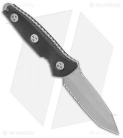 Microtech Socom Alpha Mini S/E Fixed Blade Tanto (3.75" Stonewash Serr) -Microtech Shop Microtech Socom Alpha Mini SE Fixed Blade Tanto SW Serr 114M 11 BHQ 134793 jr spine