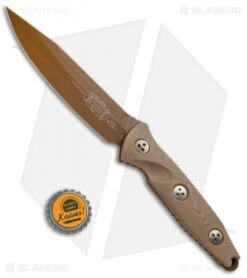 Microtech Socom Alpha Fixed Blade Knife Tan G-10 (5" Tan PVD) -Microtech Shop Microtech Socom Alpha Tan G 10 Tan PVD 113 1PVDTN BHQ 73490 jr bottlecap