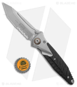 Microtech Socom Bravo Tanto Frame Lock Knife BB Ti/CF (4" Partial Serrated) -Microtech Shop Microtech Socom Bravo FL Tanto Ti CF SW Partially Serrated BHQ 140221 jr bottlecap
