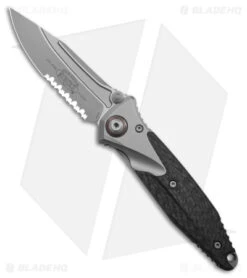 Microtech Socom Bravo Frame Lock Knife BB Ti/CF (4" Partial Serrated) 260-8 CFTI