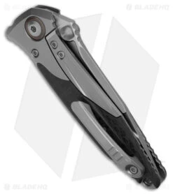 Microtech Socom Bravo Frame Lock Knife BB Ti/CF (4" Partial Serrated) 260-8 CFTI -Microtech Shop Microtech Socom Bravo FLK BB Ti CF 4in Partial Serr BHQ 178240 td side