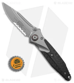 Microtech Socom Bravo Frame Lock Knife BB Ti/CF (4" Partial Serrated) 260-8 CFTI -Microtech Shop Microtech Socom Bravo FLK BB Ti CF 4in Partial Serr BHQ 178240 td size