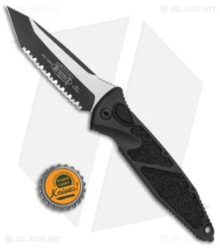 Microtech Socom Elite Automatic Knife Black (4" Tactical Full Serr) 161A-3T -Microtech Shop Microtech Socom Elite Auto Black Tanto Tactical Full Serr 161A 3T BHQ 139138 jr bottlecap