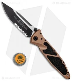 Microtech Socom Elite Manual Knife Tan (4" Black Serr) 160-2TA -Microtech Shop Microtech Socom Elite Manual Tan Black Serr 160 2TA BHQ 10391 jr bottlecap