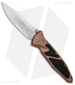 Microtech Socom Elite Manual Knife Tan (4" Stonewash Serr) 160-11TA