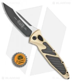 Microtech Socom Elite S/E Automatic Knife Gold/CF (4" Two-Tone) 160A-1CGCFI -Microtech Shop Microtech Socom Elite SE Auto Gold CF TT 160A 1CGCFI BHQ 108656 jr bottlecap