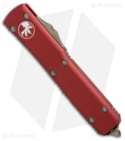 Microtech Spartan Ultratech D/E OTF Automatic Knife Red (3.4" Bronze) 223-13RD -Microtech Shop Microtech Spartan Ultratech DE red bronze BHQ 52470 er spine