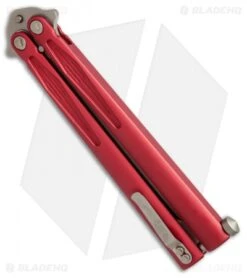 Microtech Tachyon III Balisong Butterfly Red (4.5" Bronze) 173-13RD -Microtech Shop Microtech Tachyon 3 Red bronze BHQ 67823 er side