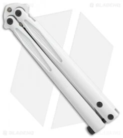 Microtech Tachyon III Balisong Butterfly Storm Trooper (4.5" White) 173-1ST -Microtech Shop Microtech Tachyon 3 storn trooper white 173 1ST BHQ 52364 er spine 2