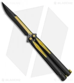 Microtech Tachyon III Balisong Butterfly Knife BM (4.5" Black/Yellow) 173-1BM