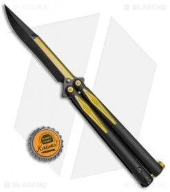Microtech Tachyon III Balisong Butterfly Knife BM (4.5" Black/Yellow) 173-1BM -Microtech Shop Microtech Tachyon III Balisong Butterfly BM Black Yellow 173 1BM BHQ 71983 jr bottlecap