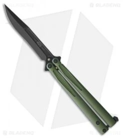 Microtech Tachyon III Balisong Butterfly OD Green (4.5" Black) 173-1DLCOD