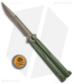 Microtech Tachyon III Balisong Butterfly OD Green (4.5" Bronze) 173-13OD -Microtech Shop Microtech Tachyon III Balisong Butterfly OD Green Bronze 173 13OD BHQ 74511 jr bottlecap