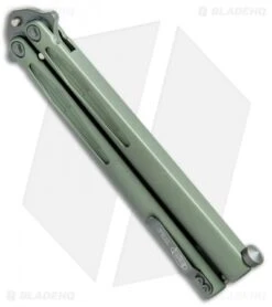 Microtech Tachyon III Balisong Butterfly OD Green (4.5" OD Green Serr) 173-2GR -Microtech Shop Microtech Tachyon III Balisong Butterfly OD Green OD Green Serr 173 2GR BHQ 75228 jr side