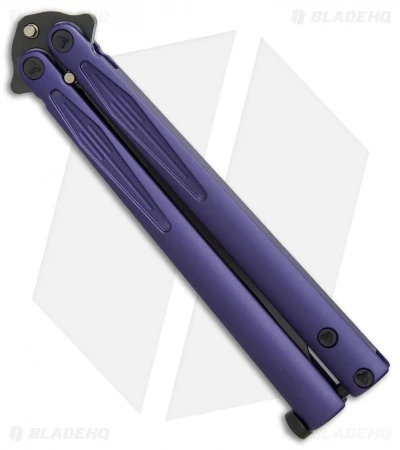 Microtech Tachyon III Balisong Butterfly Knife Purple (4.5" Black) 173-1DLCPU 2 Microtech Tachyon III Balisong Butterfly Knife Purple (4.5" Black) 173-1DLCPU - Image 2