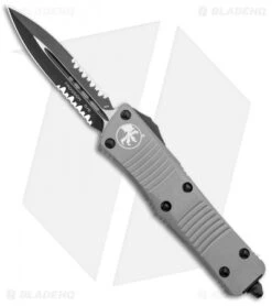 Microtech Troodon D/E OTF Automatic Knife Gray (3" Black Serr) 138-2GY