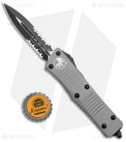 Microtech Troodon D/E OTF Automatic Knife Gray (3" Black Serr) 138-2GY -Microtech Shop Microtech Troodon DE OTF Auto Gray Black Serr 138 2GY BHQ 96888 jr bottlecap