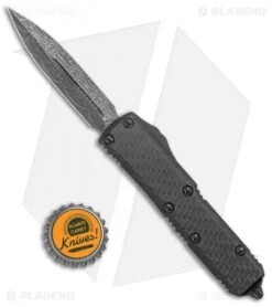 Microtech UTX-85 D/E OTF Automatic Knife CF/Black Aluminum (3.1" Damascus) -Microtech Shop Microtech UTX 85 DE OTF Auto CF Standard HW Damascus BHQ 137988 jr bottlecap