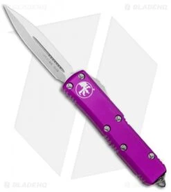 Microtech UTX-85 D/E OTF Automatic Knife Violet (3.125" Stonewash) 232-10VI