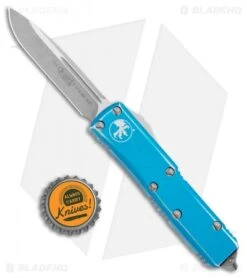 Microtech UTX-85 S/E OTF Automatic Knife Distressed Turquoise (3.125" Stonewash) -Microtech Shop Microtech UTX 85 SE OTF Auto Distressed Turquoise SW 231 10DTQ BHQ 100414 jr bottlecap