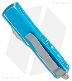 Microtech UTX-85 S/E OTF Automatic Knife Distressed Turquoise (3.125" Stonewash) -Microtech Shop Microtech UTX 85 SE OTF Auto Distressed Turquoise SW 231 10DTQ BHQ 100414 jr side