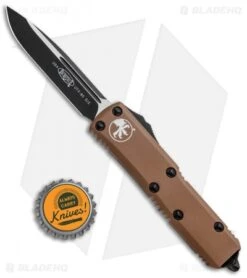 Microtech UTX-85 S/E OTF Automatic Knife Tan (3.125" Black) 231-1TA -Microtech Shop Microtech UTX 85 SE OTF Auto Tan Black 231 1TA BHQ 88884 jr bottlecap 1
