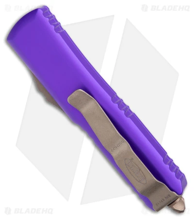 Microtech UTX-85 Spartan OTF Automatic Knife Purple (3.1" Bronze Apocalyptic) 3 Microtech UTX-85 Spartan OTF Automatic Knife Purple (3.1" Bronze Apocalyptic) - Image 3