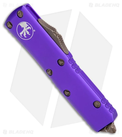 Microtech UTX-85 Spartan OTF Automatic Knife Purple (3.1" Bronze Apocalyptic) 2 Microtech UTX-85 Spartan OTF Automatic Knife Purple (3.1" Bronze Apocalyptic) - Image 2