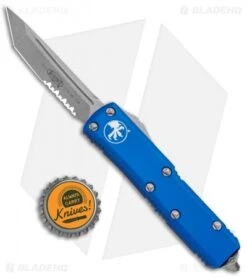 Microtech UTX-85 T/E OTF Automatic Knife Blue (3.125" Apocalyptic Serr) 7 Microtech UTX-85 T/E OTF Automatic Knife Blue (3.125" Apocalyptic Serr) -Microtech Shop Microtech UTX 85 TE OTF Auto Blue Apocalyptic Serr 233 11APBL BHQ 95394 jr bottlecap