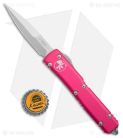 Microtech Ultratech Bayonet OTF Automatic Knife (3.4" Stonewash) 120-10PK -Microtech Shop Microtech Ultratech Bayo OTF Auto Pink SW BHQ 176870 jr bottlecap