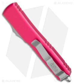 Microtech Ultratech Bayonet OTF Automatic Knife (3.4" Stonewash) 120-10PK -Microtech Shop Microtech Ultratech Bayo OTF Auto Pink SW BHQ 176870 jr side