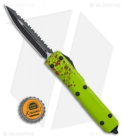 Microtech Ultratech D/E OTF Knife Zombie Tech (3.4" Black Serr) -Microtech Shop Microtech Ultratech D E OTF Knife Zombie Tech CC 3.4 Black Serr 122 3Z BHQ 13381 LS Bottlecap 2