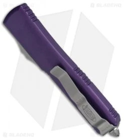 Microtech Ultratech D/E OTF Automatic Knife CC Purple (3.4" Satin) -Microtech Shop Microtech Ultratech OTF DE Purple Satin 122 4CCPU BHQ 51908 jr side