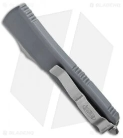 Microtech Ultratech Tanto OTF Automatic Knife Gray (3.4" SW Serr) 123-11GY -Microtech Shop Microtech Ultratech Tanto OTF Auto Gray SW Serr 123 11GY BHQ 27324 jr side