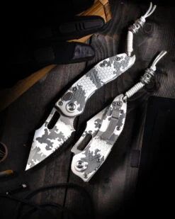 Microtech Knives A S/E Auto Stitch 169-2ACS Arctic Camo Partial Serrated