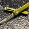 Microtech Ultratech Hellhound Stonewashed Standard OD Green Signature Series Off Automatic Knife