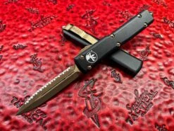 Microtech Ultratech Double Edge Bronzed Full Serrated