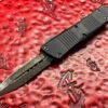 Microtech Troodon Double Edge Damascus Signature Series Ringed Titanium Hardware