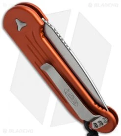 Microtech LUDT Automatic Knife Orange (3.4" Stonewash) 135-10OR -Microtech Shop microtech 135 10or side cm