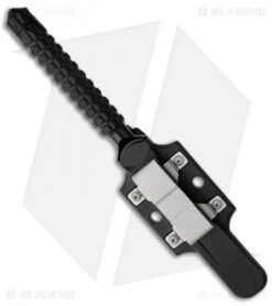 Microtech A.D.O. Tanto Knife T/E Fixed Blade (4.5" Black) 117-1 -Microtech Shop microtech ado te black serrated 117 2 sheath back