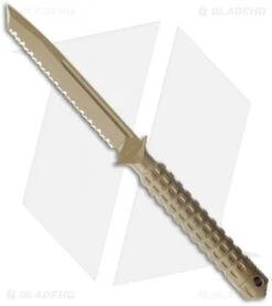 Microtech A.D.O. Tanto Knife T/E Fixed Blade (4.5" Tan Full Serr) 117-3TA