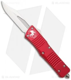 Microtech Red Combat Troodon OTF Bowie Knife (3.8" Satin) 146-4RD