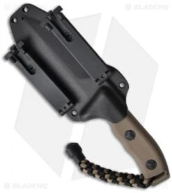 Microtech Tan Crosshair Knife Fixed Double Edge Blade (5" Full Serr) 101-3TA 5 Microtech Tan Crosshair Knife Fixed Double Edge Blade (5" Full Serr) 101-3TA -Microtech Shop microtech crosshair tan 101 1ta sheath back