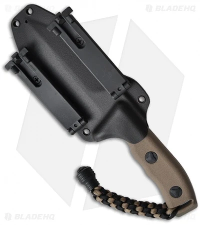 Microtech Tan Crosshair Knife Fixed Double Edge Blade (5" Full Serr) 101-3TA 3 Microtech Tan Crosshair Knife Fixed Double Edge Blade (5" Full Serr) 101-3TA - Image 3