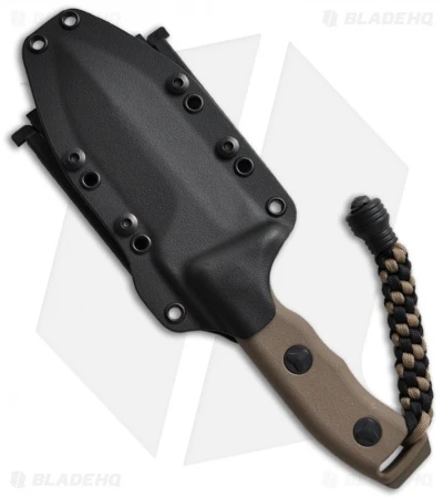 Microtech Tan Crosshair Knife Fixed Double Edge Blade (5" Full Serr) 101-3TA 2 Microtech Tan Crosshair Knife Fixed Double Edge Blade (5" Full Serr) 101-3TA - Image 2