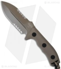 Microtech Crosshair D/E Fixed Blade Knife (5" Tan Serr) 101-2TA