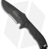 Microtech Currahee Drop Point Knife Fixed Blade (4.5" Black Serr) 102-2BL