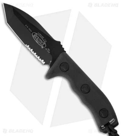 Microtech Currahee Tanto Knife Fixed Blade (4.5" Black Serr) 103-2 1 Microtech Currahee Tanto Knife Fixed Blade (4.5" Black Serr) 103-2