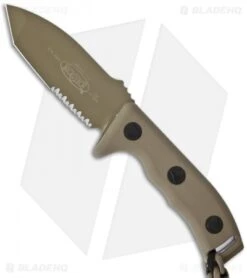 Microtech Currahee Tanto Knife Fixed Blade (4.5" Tan Serr) 103-2TA